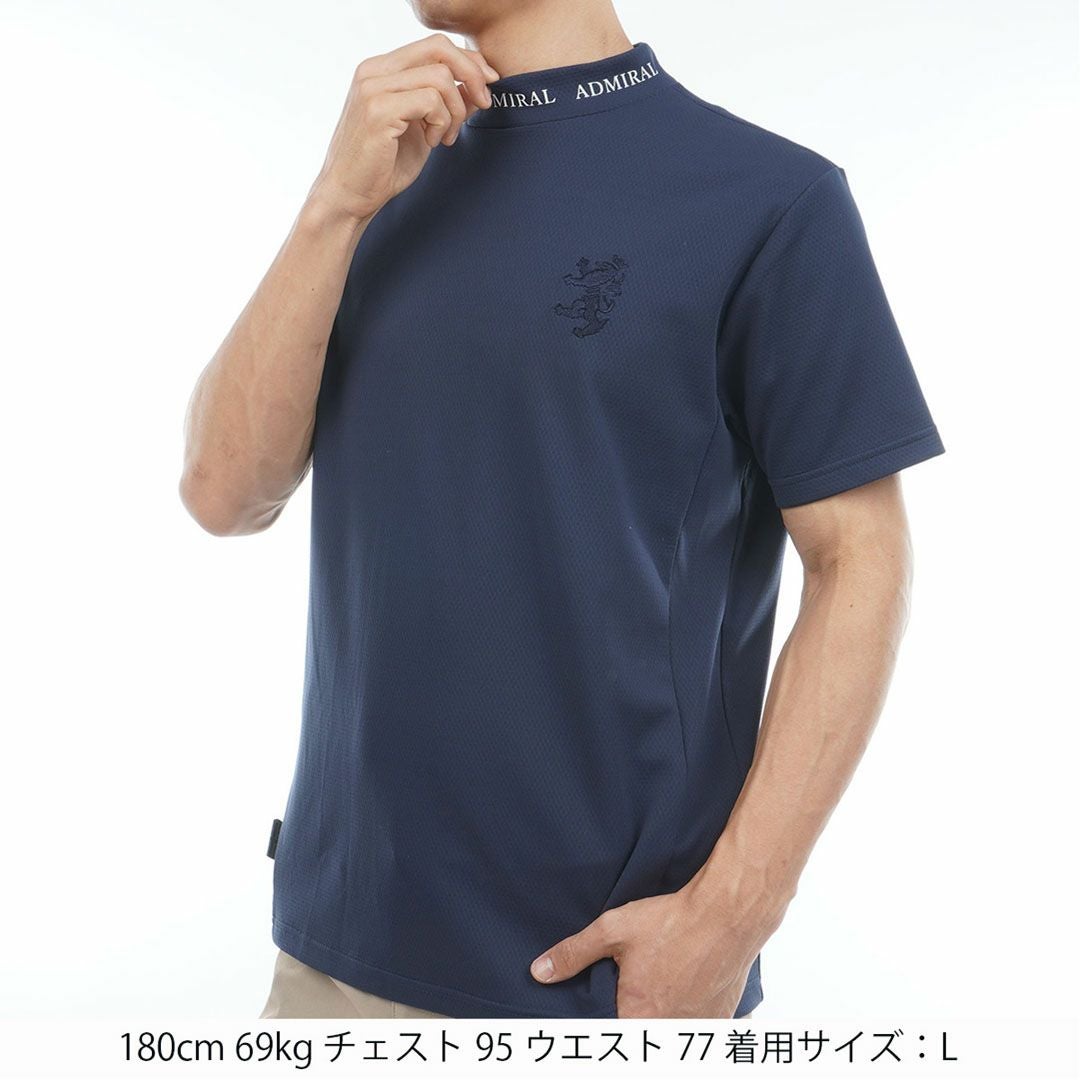 アドミラルゴルフ Admiral GOLF メンズ カラタッチ ランパントモックネックシャツ ADMA619 ネイビー