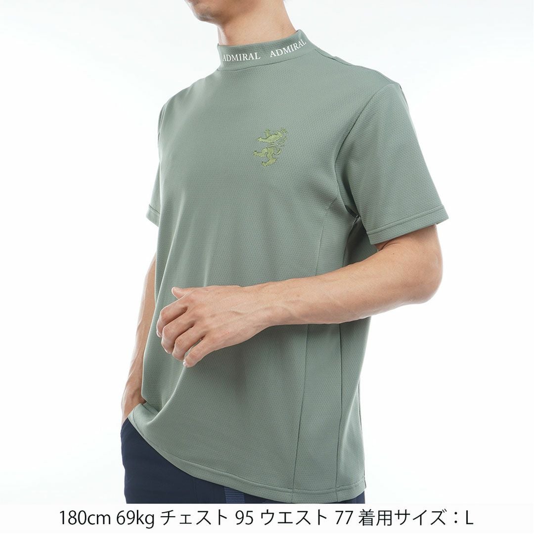アドミラルゴルフ Admiral GOLF メンズ カラタッチ ランパントモックネックシャツ ADMA619 カーキ