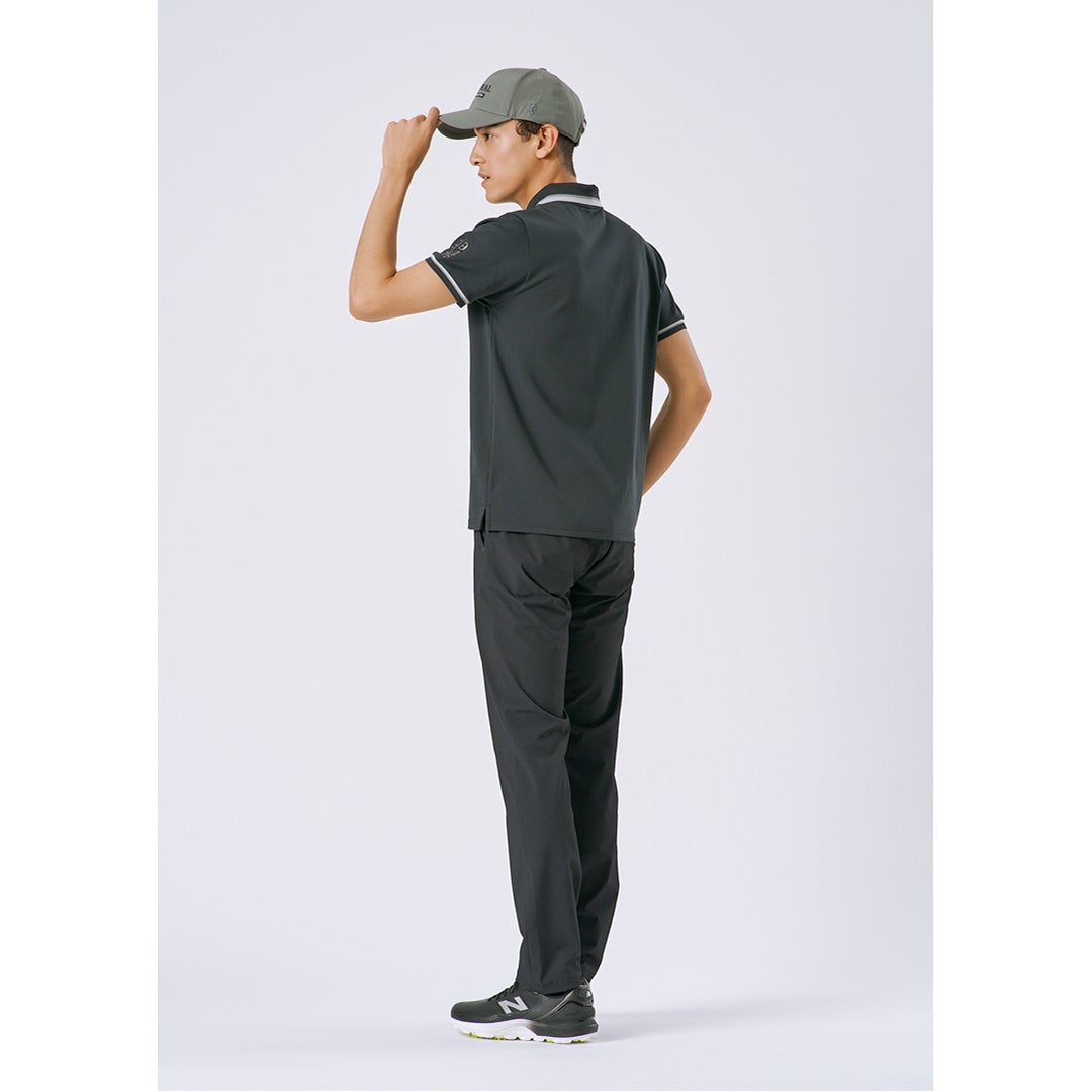 アドミラルゴルフ Admiral GOLF メンズ 透け防 ストレートパンツ ADMA620 BLACK モデル着用2