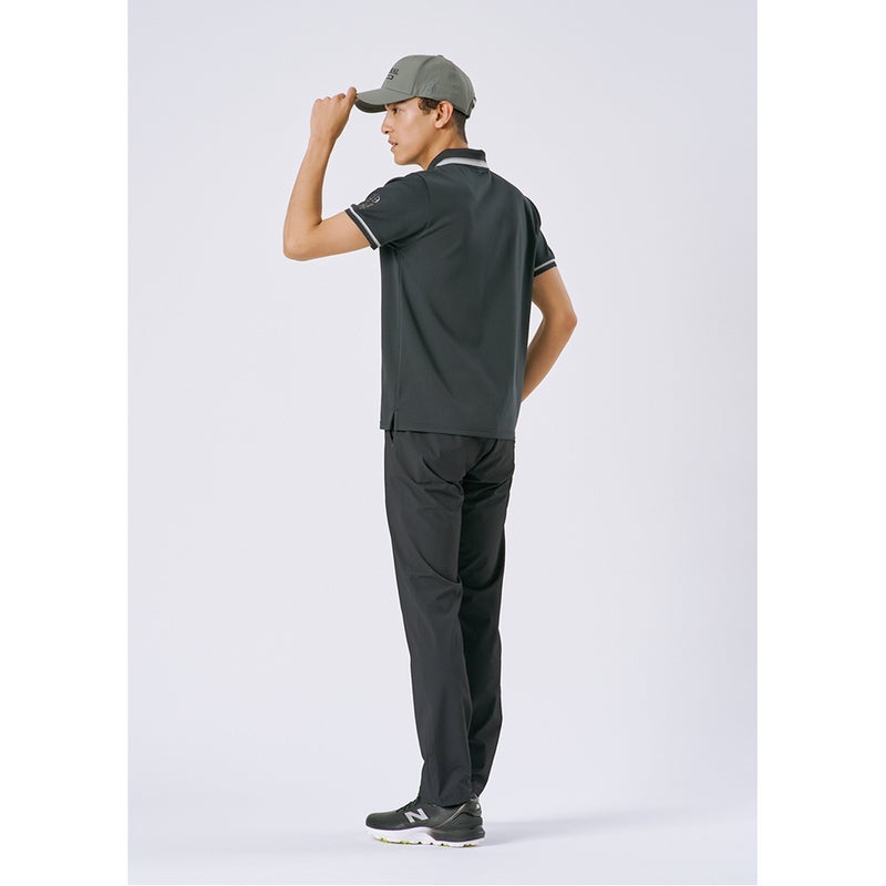 アドミラルゴルフ Admiral GOLF メンズ 透け防 ストレートパンツ ADMA620 BLACK モデル着用2