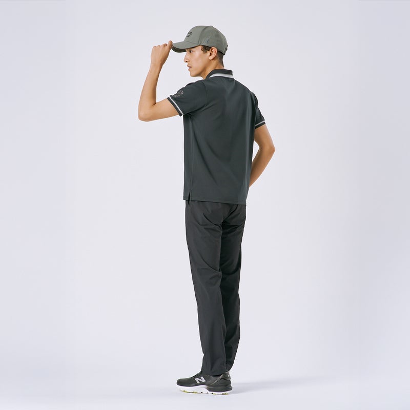 アドミラルゴルフ Admiral GOLF メンズ 透け防 ストレートパンツ ADMA620 BLACK モデル着用2