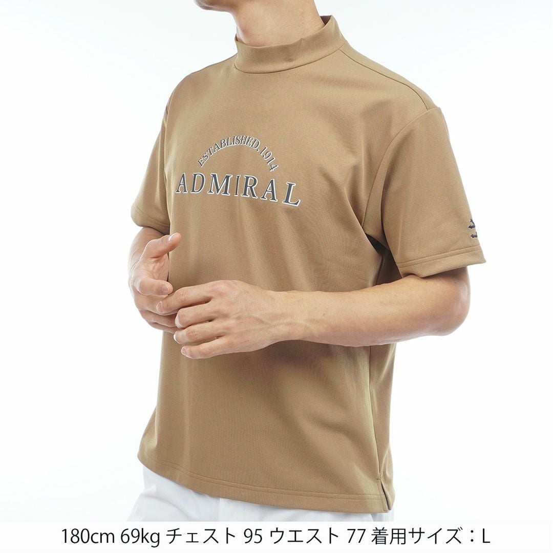 Admiral GOLF★半袖モックネックシャツ 【XL／サンドベージュ】 アドミラル ゴルフ]メンズ ドライカノコ モックネックシャツ | 【公式