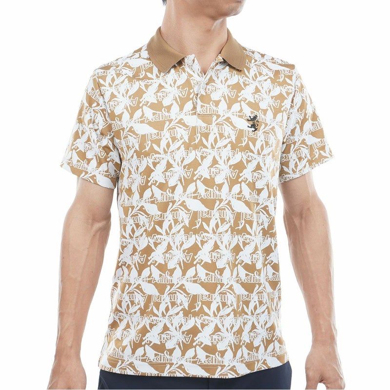 アドミラルゴルフ Admiral GOLF メンズ リーフジャガード ポロシャツ ADMA623 キャメル