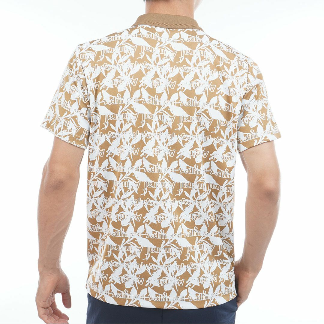 アドミラルゴルフ Admiral GOLF メンズ リーフジャガード ポロシャツ ADMA623 キャメル