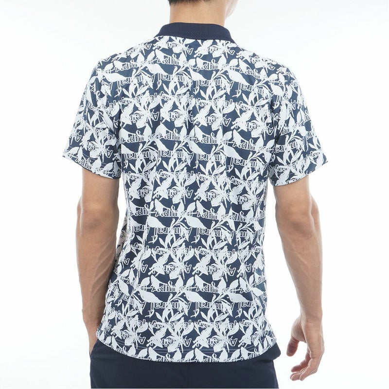 アドミラルゴルフ Admiral GOLF メンズ リーフジャガード ポロシャツ ADMA623 ネイビー