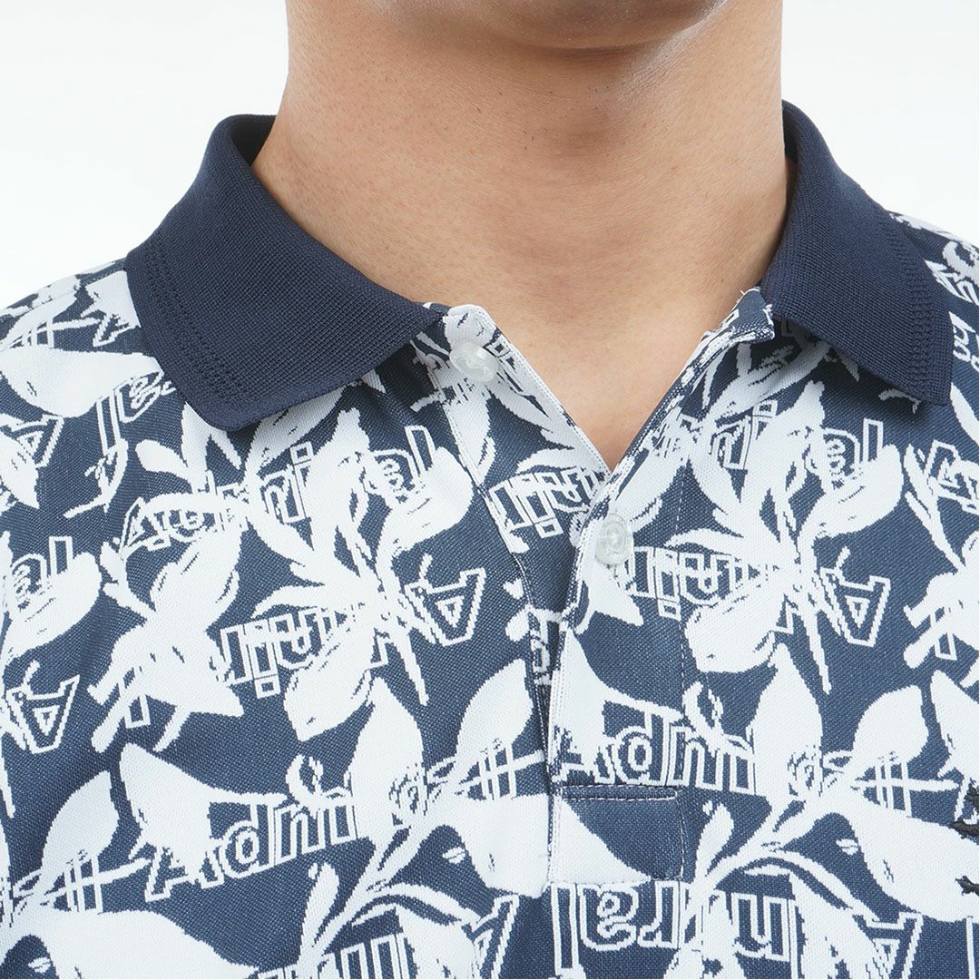 アドミラルゴルフ Admiral GOLF メンズ リーフジャガード ポロシャツ ADMA623 ネイビー