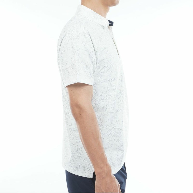 アドミラルゴルフ Admiral GOLF メンズ ストレッチメッシュ リーフプリントシャツ ADMA625 ホワイト