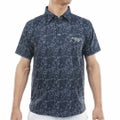 アドミラルゴルフ Admiral GOLF メンズ ストレッチメッシュ リーフプリントシャツ ADMA625 ネイビー
