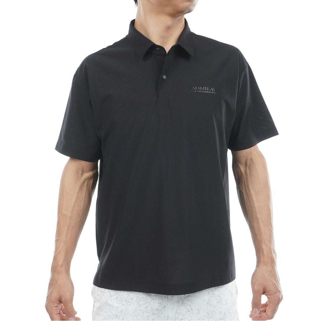 AdmiralGOLF アドミラルゴルフ メンズ ゴルフウェア メッシュシャツ 半袖 ブラック 詳細1