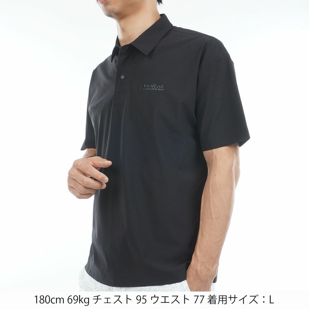 AdmiralGOLF アドミラルゴルフ メンズ ゴルフウェア メッシュシャツ 半袖 ブラック 詳細2
