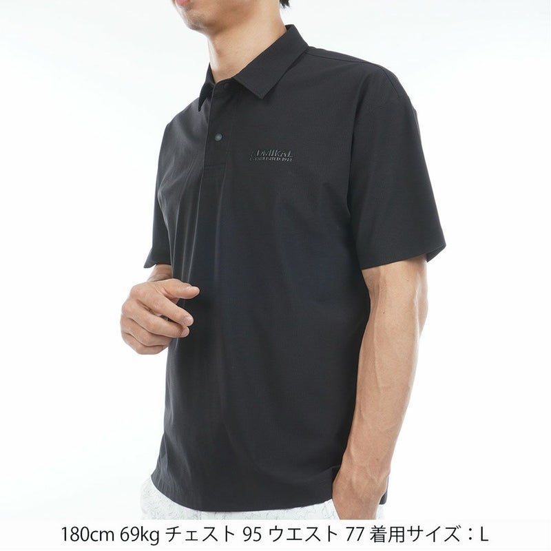 AdmiralGOLF アドミラルゴルフ メンズ ゴルフウェア メッシュシャツ 半袖 ブラック 詳細2