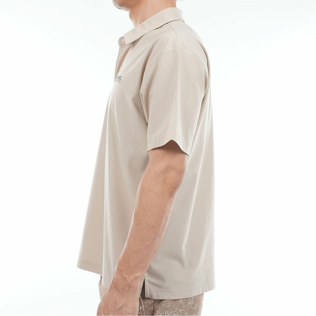 AdmiralGOLF アドミラルゴルフ メンズ ゴルフウェア メッシュシャツ 半袖 サンドベージュ 詳細3