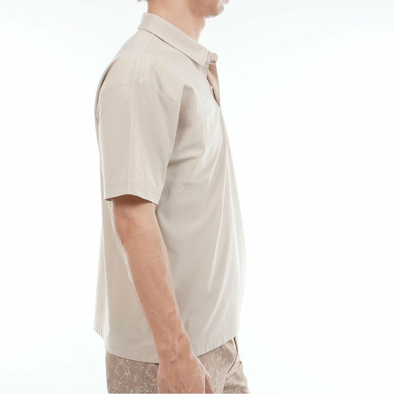 AdmiralGOLF アドミラルゴルフ メンズ ゴルフウェア メッシュシャツ 半袖 サンドベージュ 詳細5