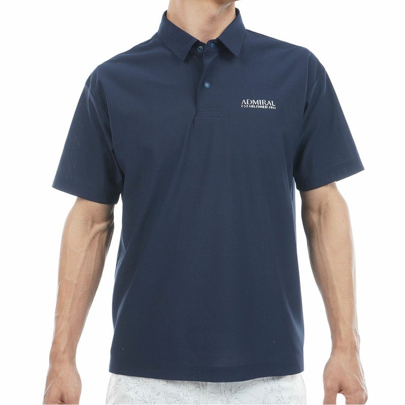 AdmiralGOLF アドミラルゴルフ メンズ ゴルフウェア メッシュシャツ 半袖 ネイビー 詳細1
