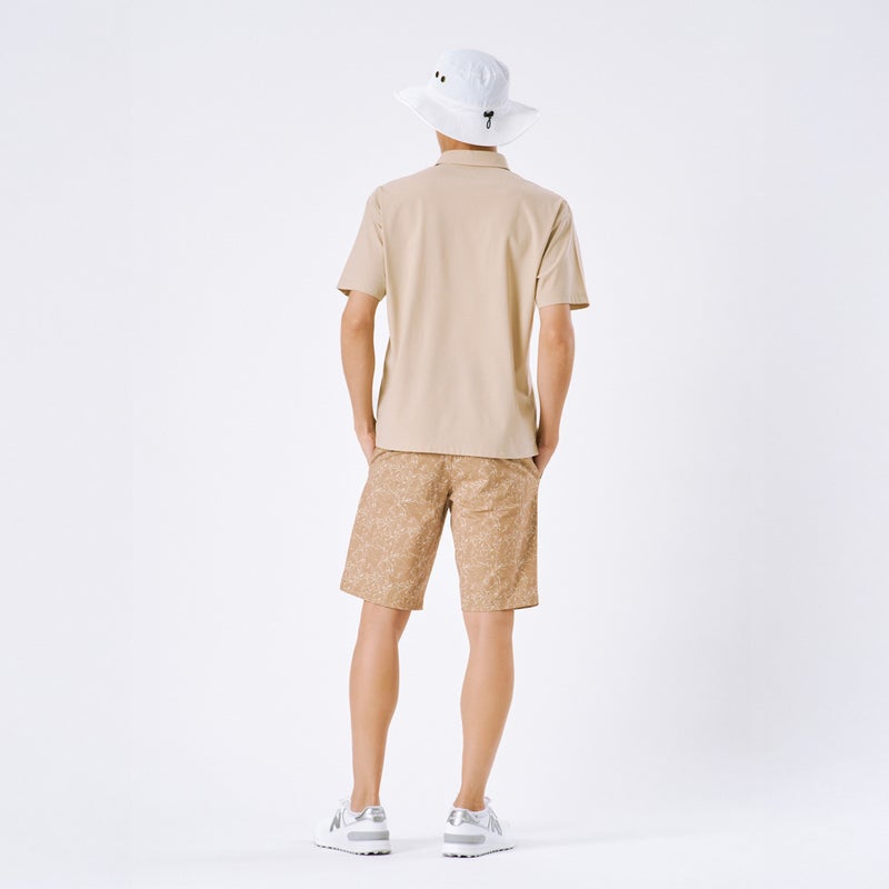 AdmiralGOLF アドミラルゴルフ メンズ ゴルフウェア メッシュシャツ 半袖 サンドベージュ モデル画像2