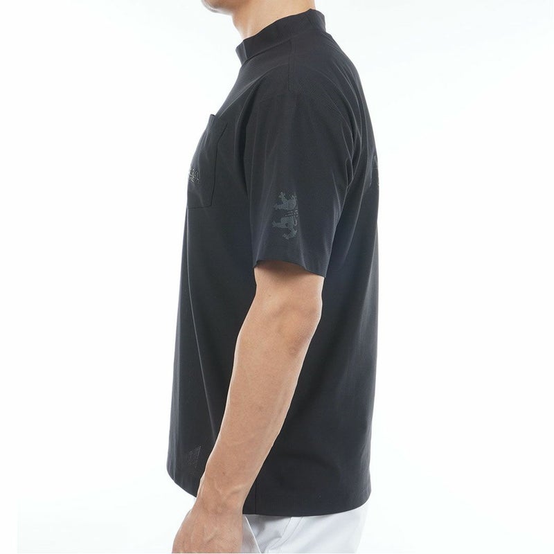 AdmiralGOLF アドミラルゴルフ メンズ ゴルフウェア メッシュモックネックシャツ 半袖 ブラック 詳細3