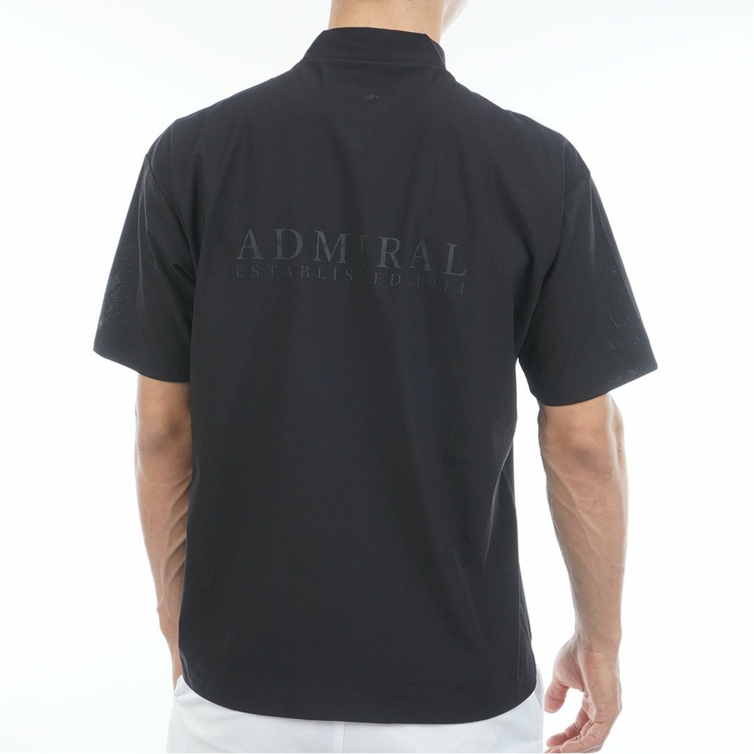 AdmiralGOLF アドミラルゴルフ メンズ ゴルフウェア メッシュモックネックシャツ 半袖 ブラック 詳細4