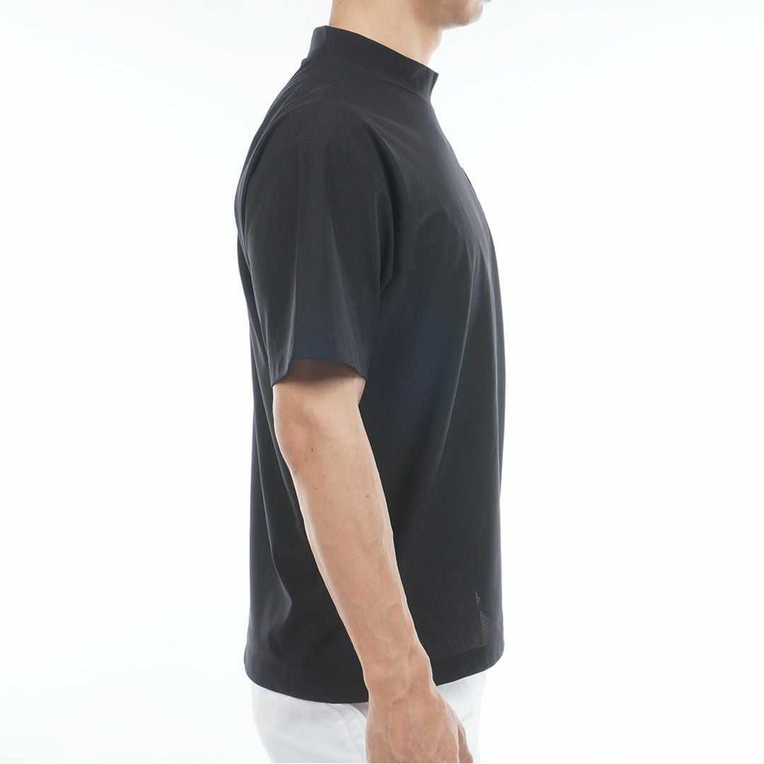 AdmiralGOLF アドミラルゴルフ メンズ ゴルフウェア メッシュモックネックシャツ 半袖 ブラック 詳細5