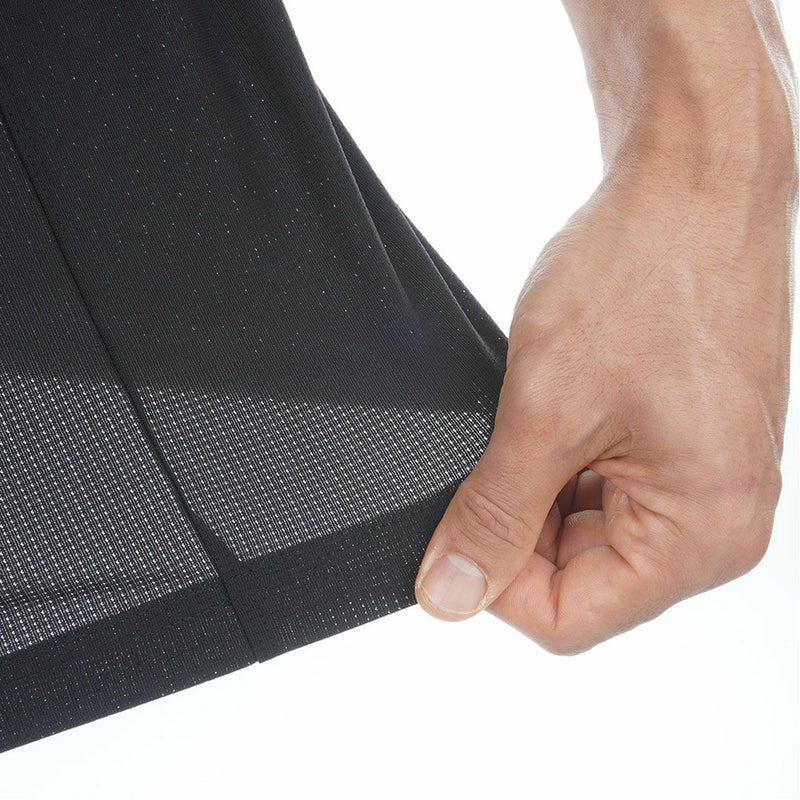 AdmiralGOLF アドミラルゴルフ メンズ ゴルフウェア メッシュモックネックシャツ 半袖 ブラック 詳細6