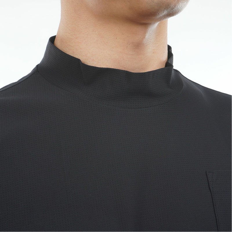 AdmiralGOLF アドミラルゴルフ メンズ ゴルフウェア メッシュモックネックシャツ 半袖 ブラック 詳細8