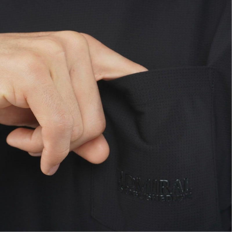 AdmiralGOLF アドミラルゴルフ メンズ ゴルフウェア メッシュモックネックシャツ 半袖 ブラック 詳細10