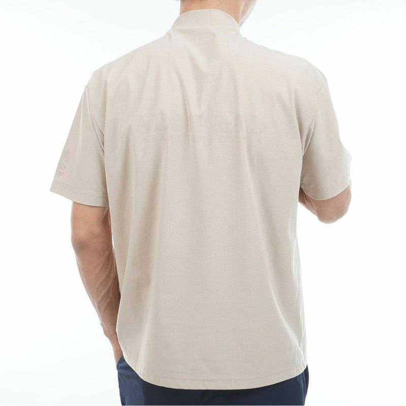 AdmiralGOLF アドミラルゴルフ メンズ ゴルフウェア メッシュモックネックシャツ 半袖 サンドベージュ 詳細3