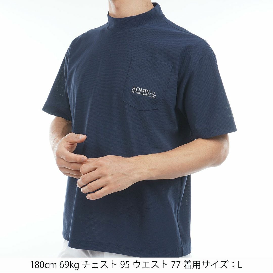 アドミラル ゴルフ]メンズ ワイドサイズ メッシュモックネックシャツ