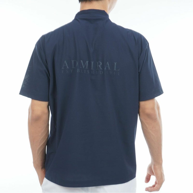 AdmiralGOLF アドミラルゴルフ メンズ ゴルフウェア メッシュモックネックシャツ 半袖 ネイビー 詳細3