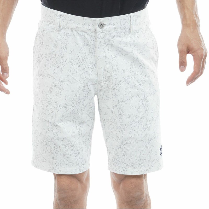 アドミラルゴルフ Admiral GOLF メンズ ストレッチメッシュ リーフプリント ショートパンツ ADMA631 ホワイト