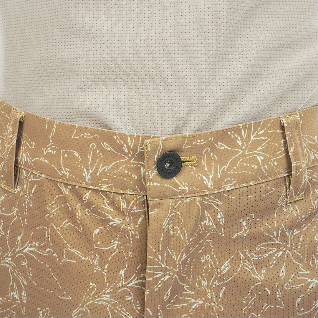 アドミラルゴルフ Admiral GOLF メンズ ストレッチメッシュ リーフプリント ショートパンツ ADMA631 キャメル