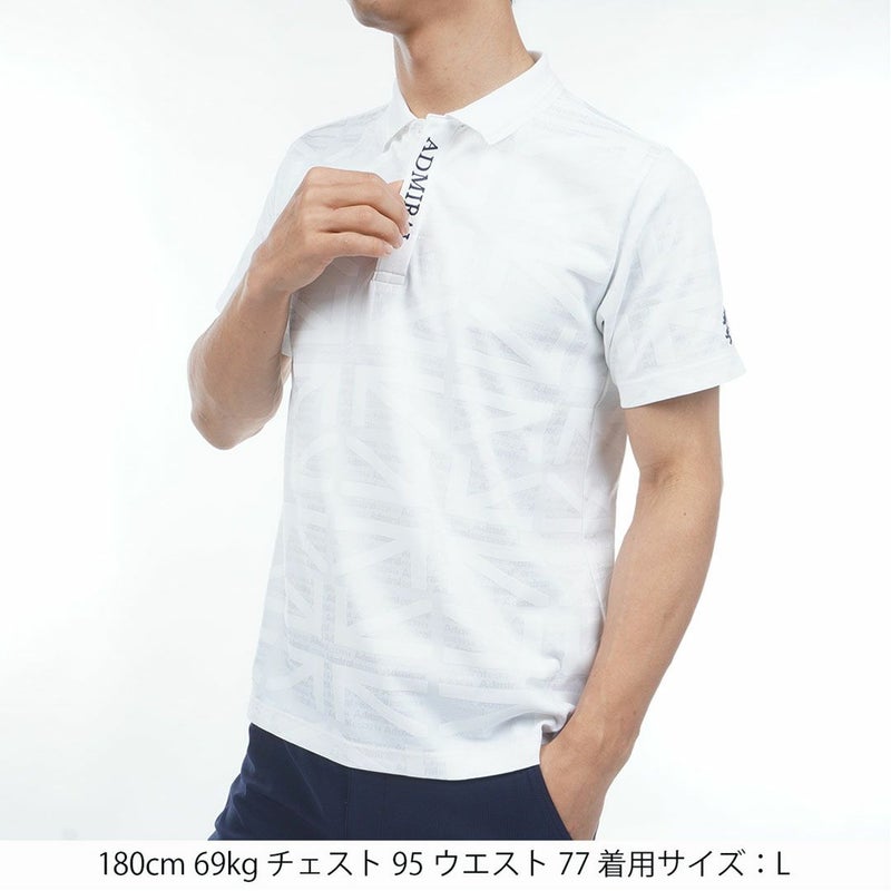 Admiral GOLF アドミラルゴルフ メンズ ゴルフウェア 半袖 ポロシャツ ADMA632 ホワイト 詳細1