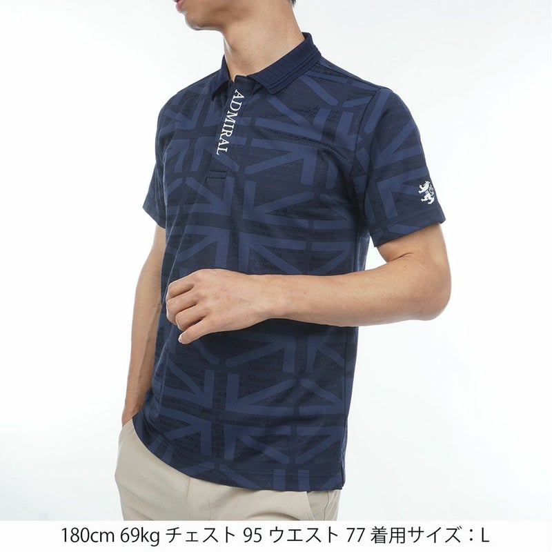 Admiral GOLF アドミラルゴルフ メンズ ゴルフウェア 半袖 ポロシャツ ADMA632 ネイビー 詳細1