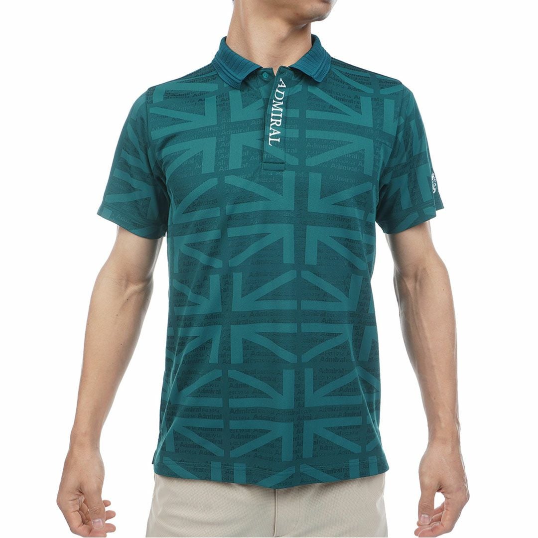 Admiral GOLF アドミラルゴルフ メンズ ゴルフウェア 半袖 ポロシャツ ADMA632 ダークグリーン