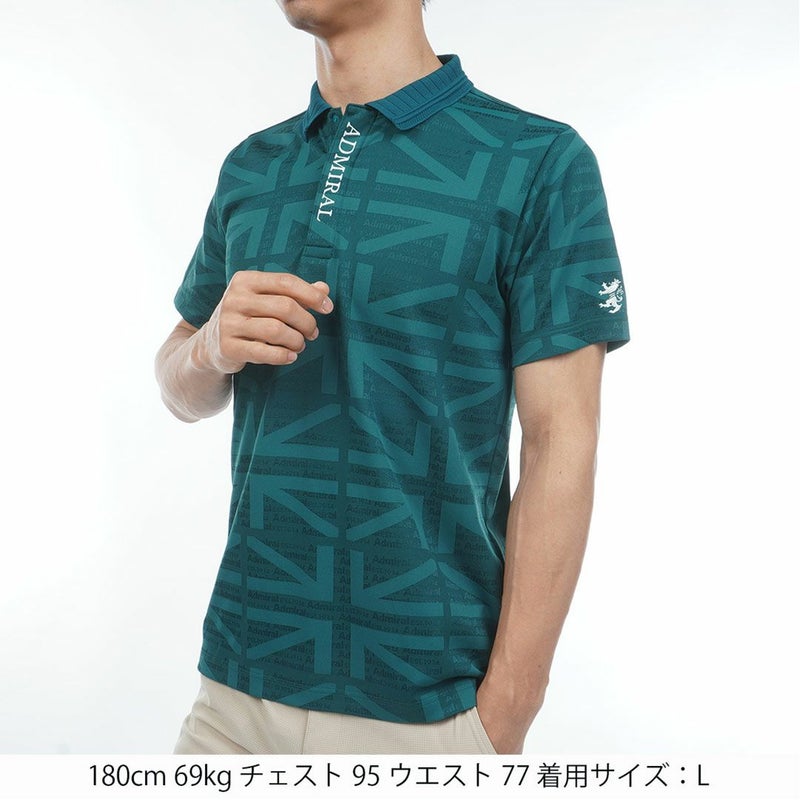 Admiral GOLF アドミラルゴルフ メンズ ゴルフウェア 半袖 ポロシャツ ADMA632 ダークグリーン 詳細1
