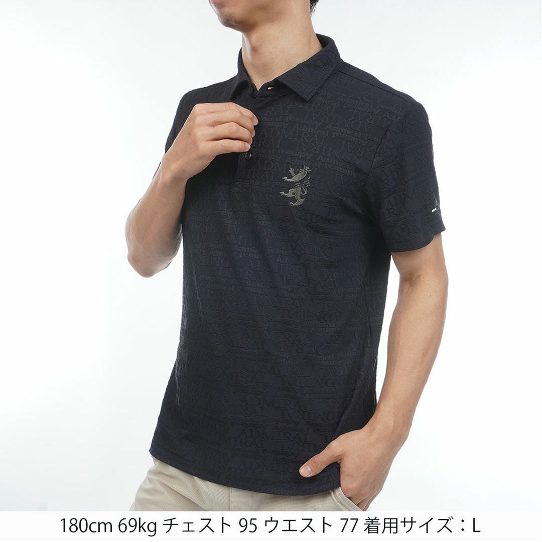アドミラルゴルフ Admiral GOLF メンズ ハイテンションジャカード シャツ ADMA633 ブラック