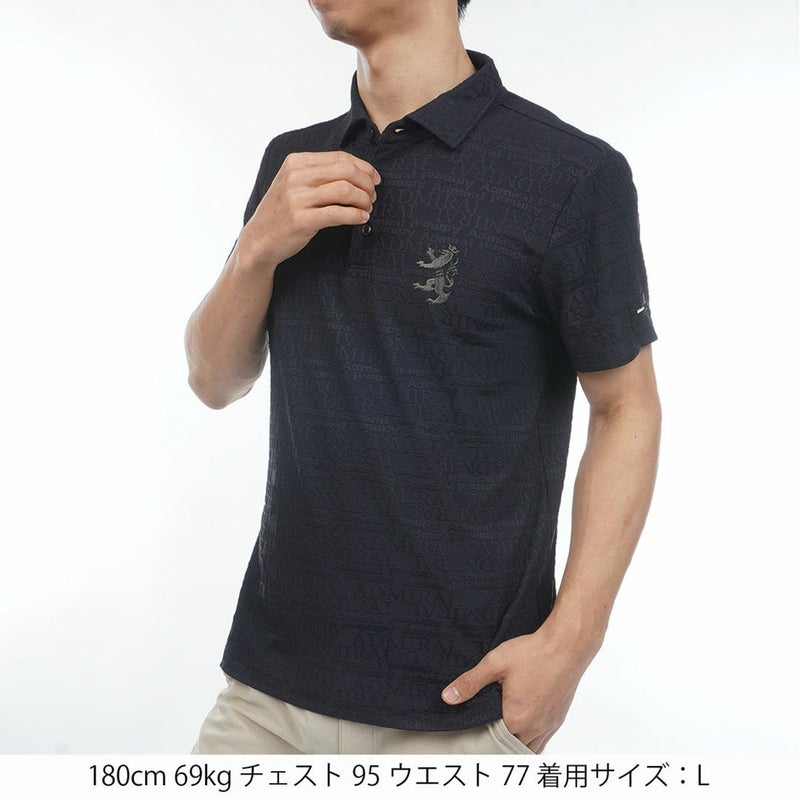 アドミラルゴルフ Admiral GOLF メンズ ハイテンションジャカード シャツ ADMA633 ブラック