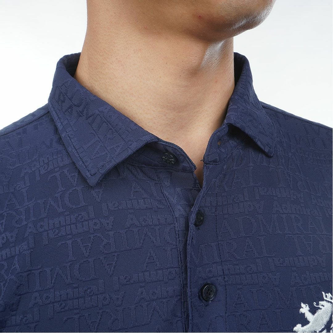 アドミラルゴルフ Admiral GOLF メンズ ハイテンションジャカード シャツ ADMA633 ネイビー