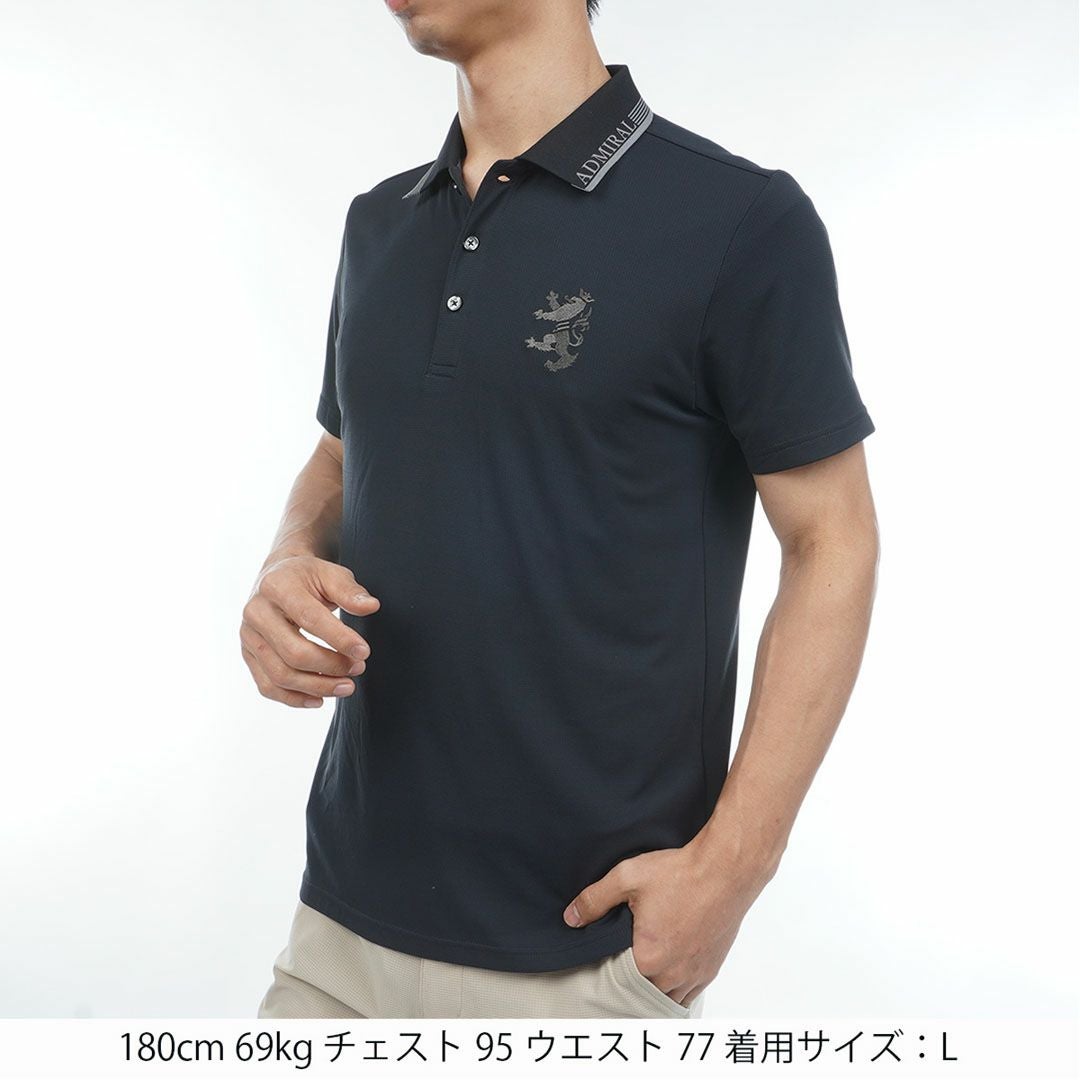 アドミラルゴルフ Admiral GOLF メンズ カラタッチプラス ランパントポロシャツ ADMA634 ブラック