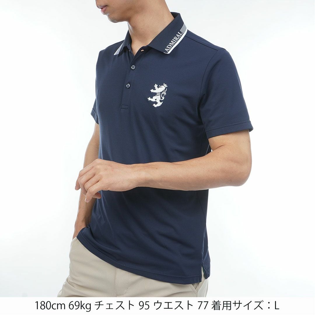アドミラルゴルフ Admiral GOLF メンズ カラタッチプラス ランパントポロシャツ ADMA634 ネイビー