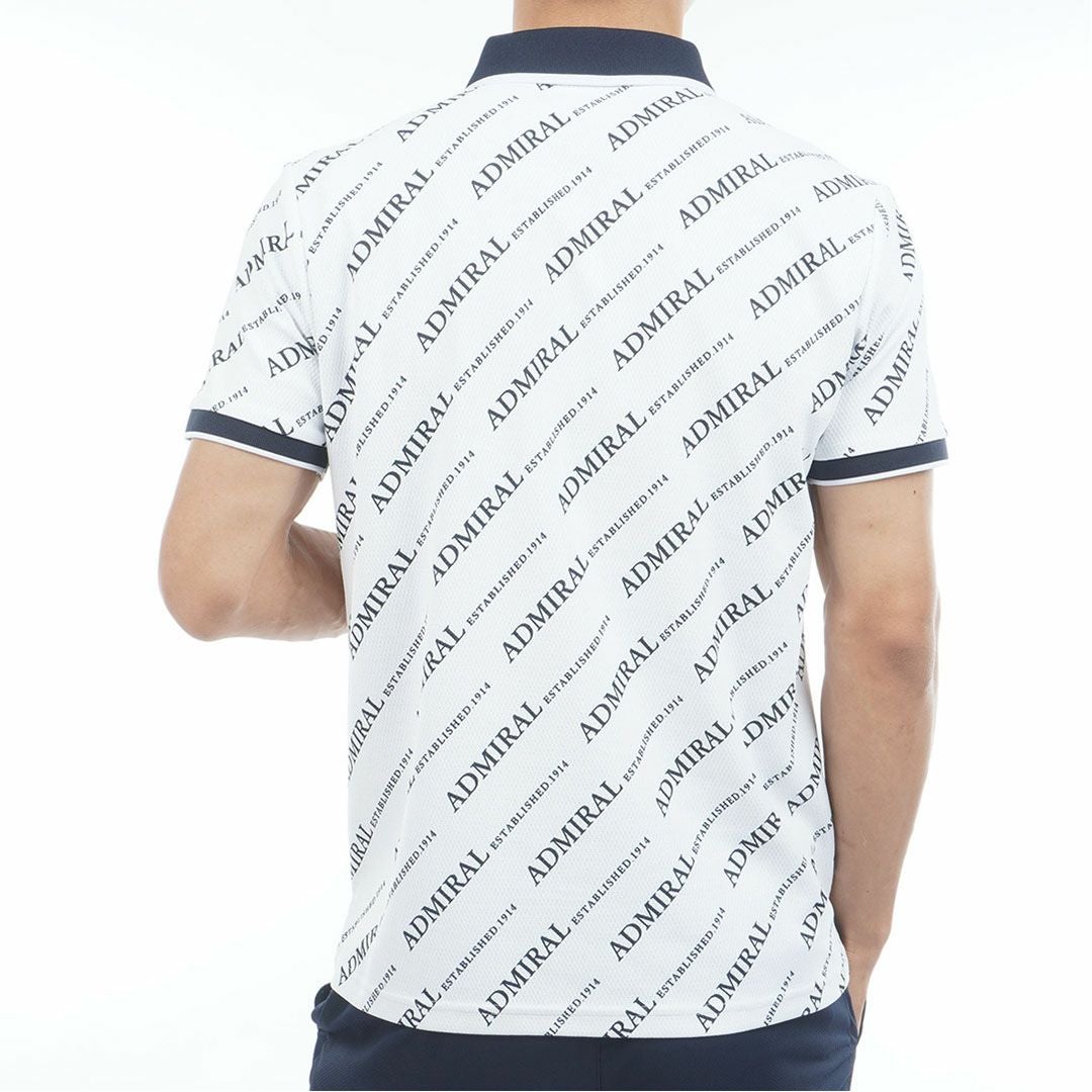 アドミラルゴルフ Admiral GOLF メンズ 汗染み防止 遮熱ロゴプリントシャツ ADMA635 ホワイト