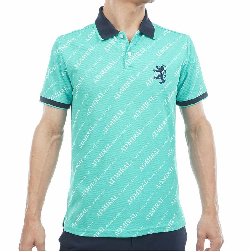 アドミラルゴルフ Admiral GOLF メンズ 汗染み防止 遮熱ロゴプリントシャツ ADMA635 グリーン