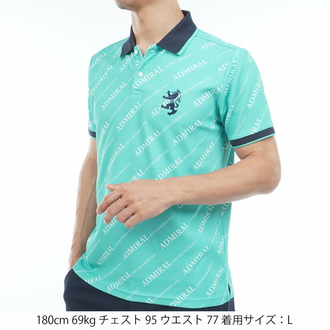 アドミラル ゴルフ]メンズ 汗染み防止 遮熱ロゴプリントシャツ