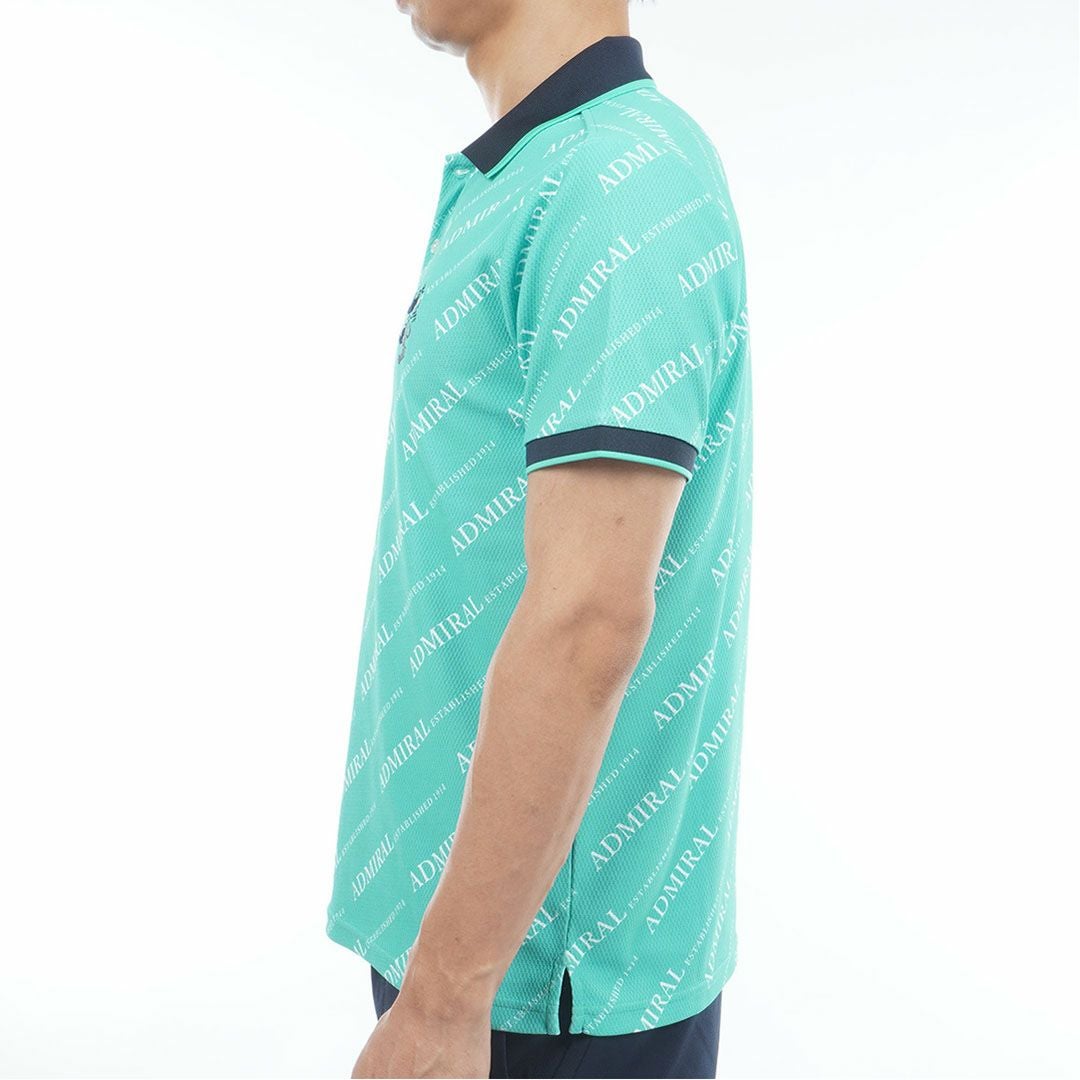 アドミラルゴルフ Admiral GOLF メンズ 汗染み防止 遮熱ロゴプリントシャツ ADMA635 グリーン