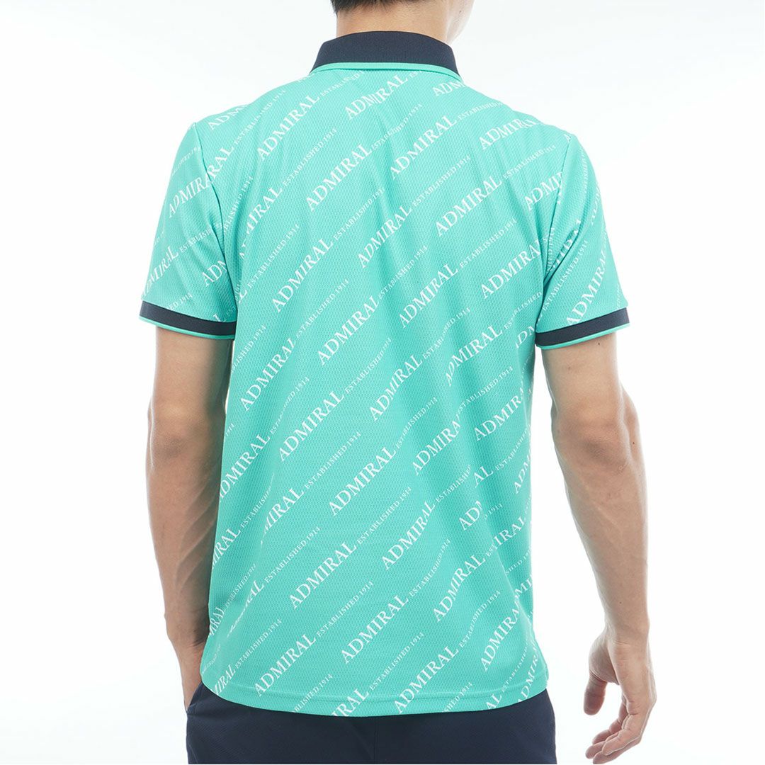 アドミラルゴルフ Admiral GOLF メンズ 汗染み防止 遮熱ロゴプリントシャツ ADMA635 グリーン