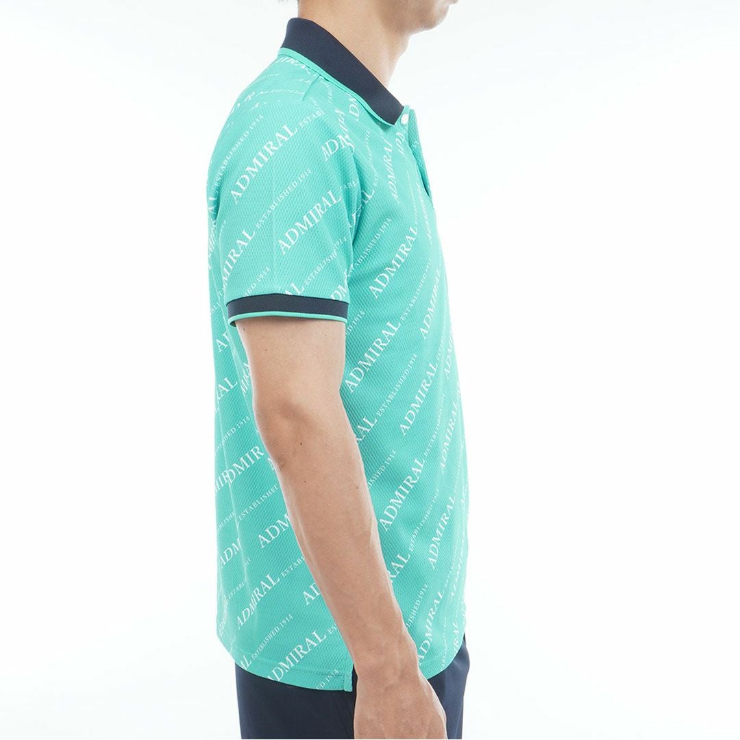 アドミラルゴルフ Admiral GOLF メンズ 汗染み防止 遮熱ロゴプリントシャツ ADMA635 グリーン