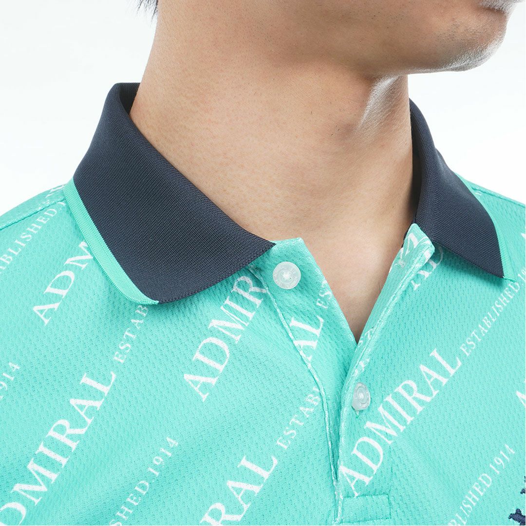 アドミラルゴルフ Admiral GOLF メンズ 汗染み防止 遮熱ロゴプリントシャツ ADMA635 グリーン