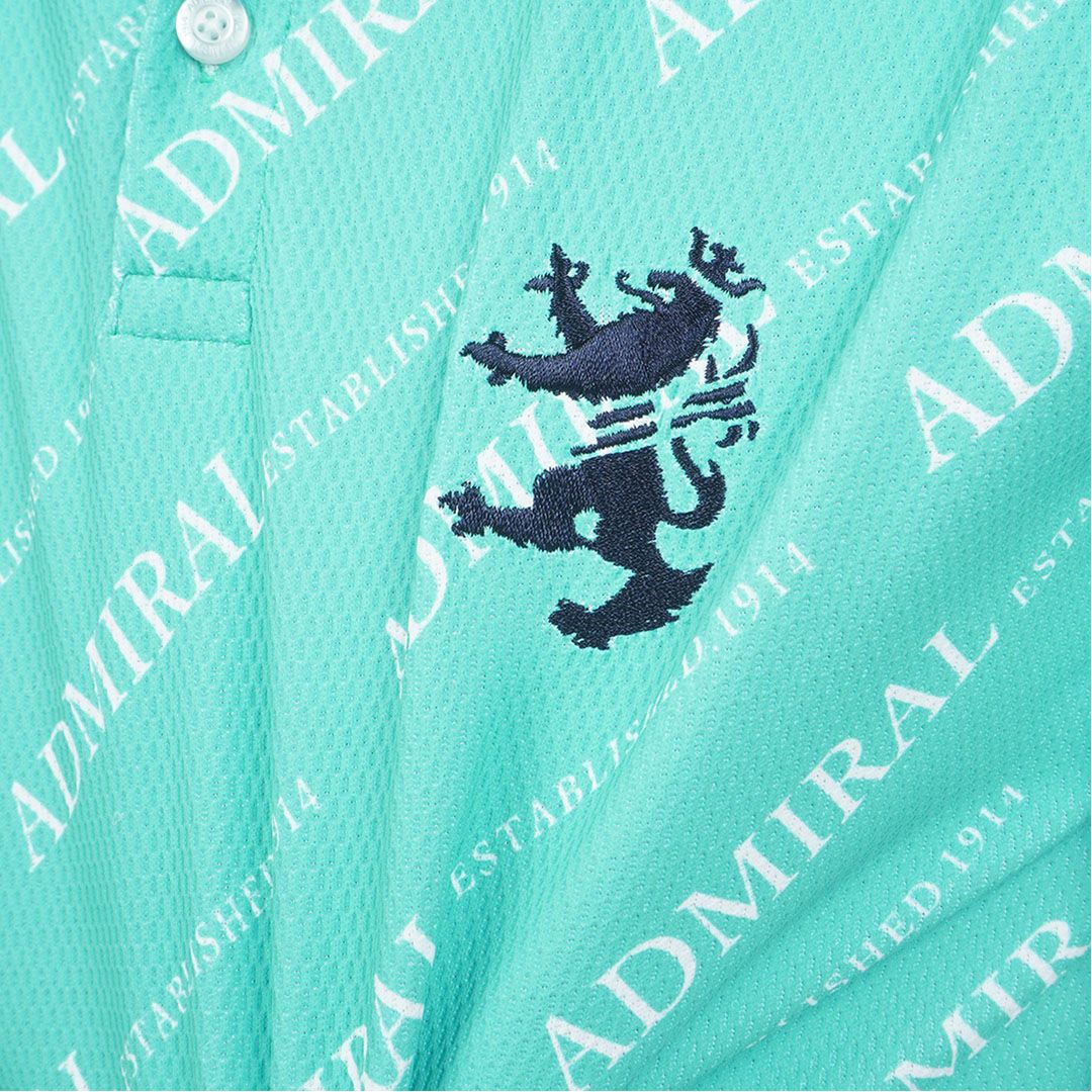 アドミラルゴルフ Admiral GOLF メンズ 汗染み防止 遮熱ロゴプリントシャツ ADMA635 グリーン