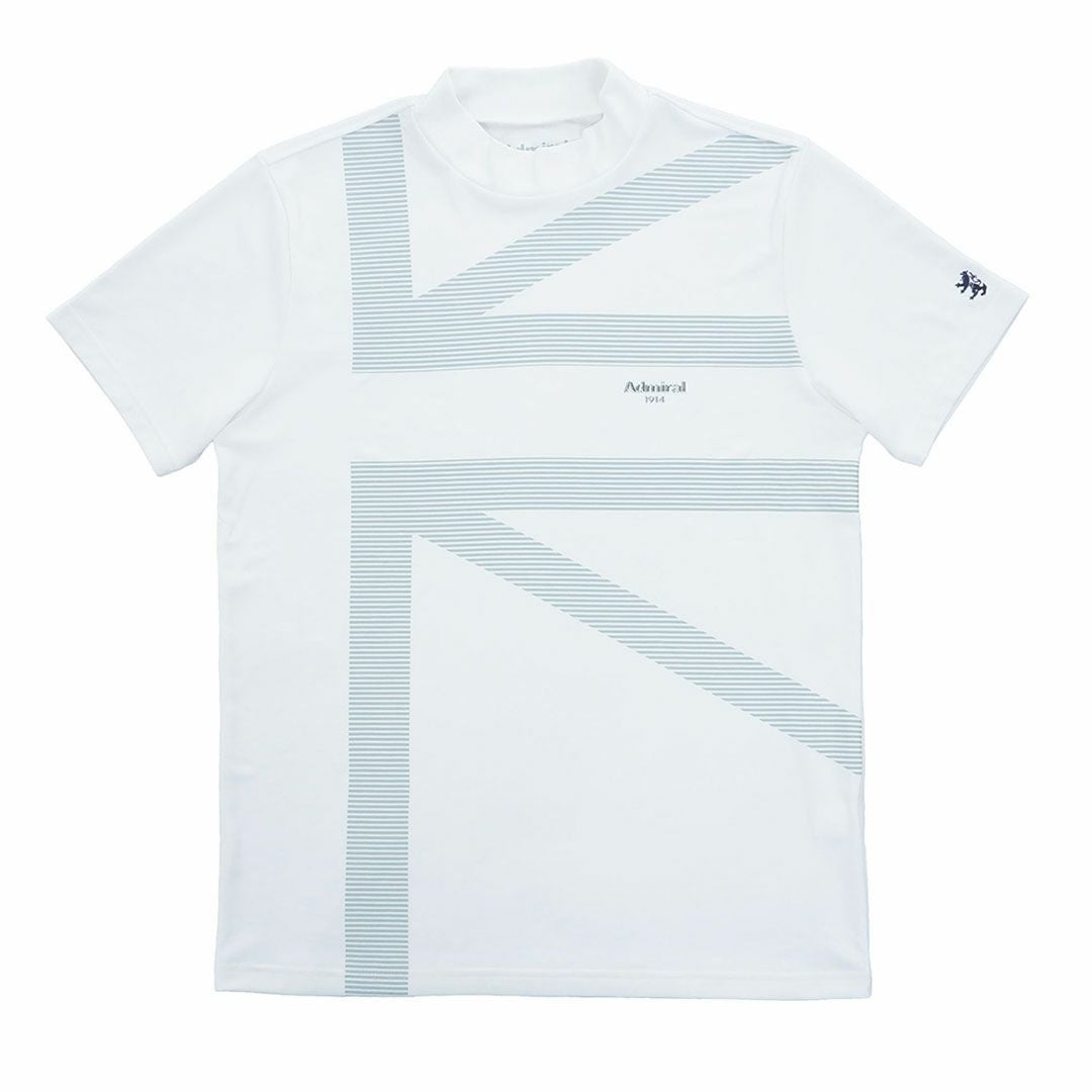 アドミラルゴルフ Admiral GOLF メンズ カラタッチプラス UJプリントモックネックシャツ ADMA636 ホワイト