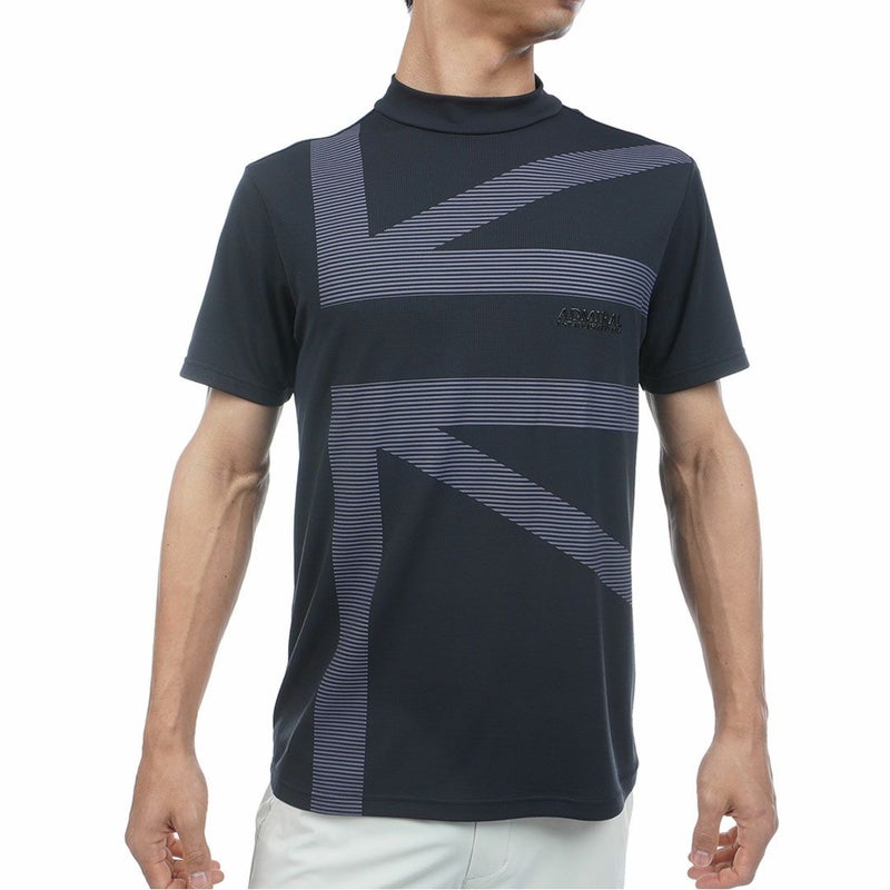 アドミラルゴルフ Admiral GOLF メンズ カラタッチプラス UJプリントモックネックシャツ ADMA636 ブラック