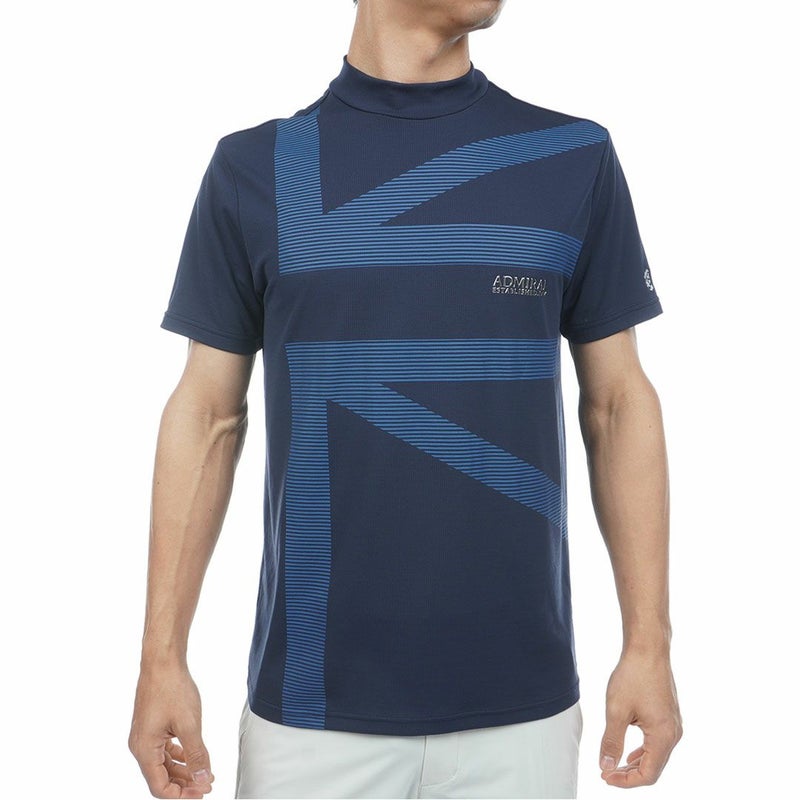 アドミラルゴルフ Admiral GOLF メンズ カラタッチプラス UJプリントモックネックシャツ ADMA636 ネイビー